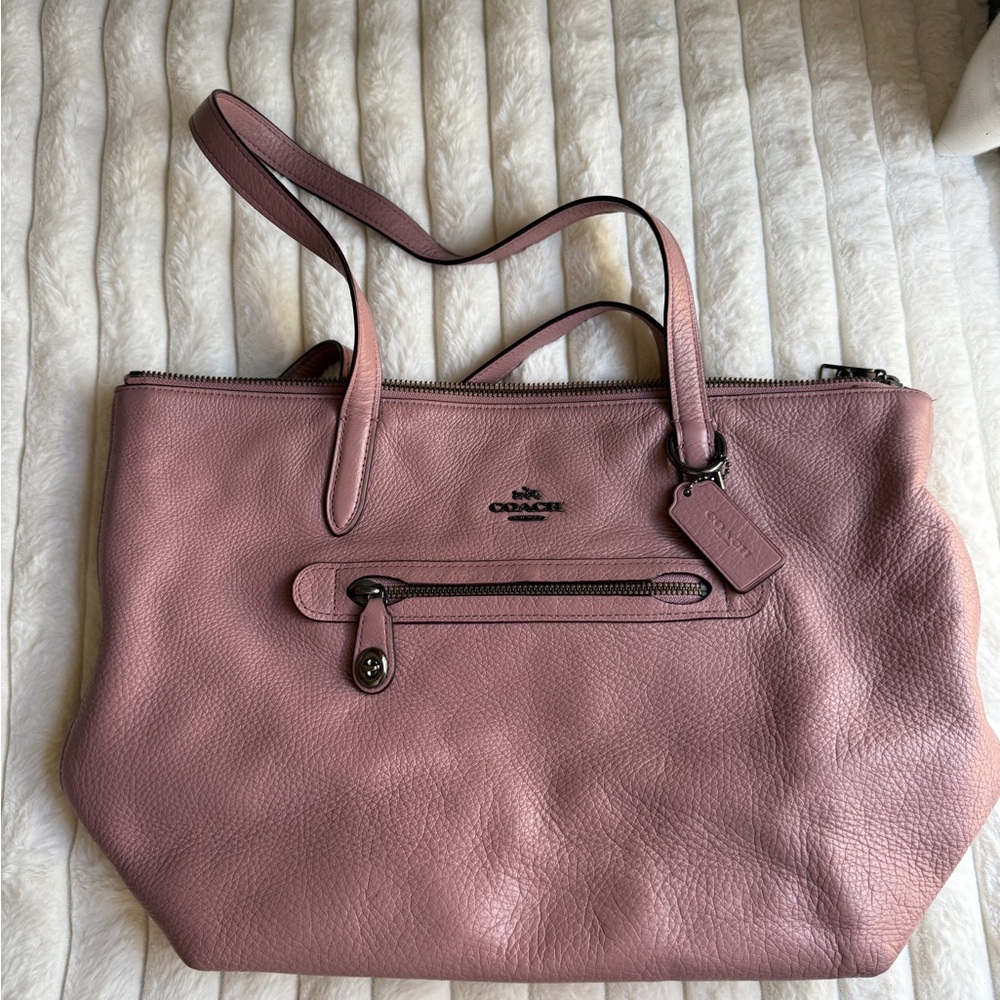 Coach Mauve Leather Tote Bag